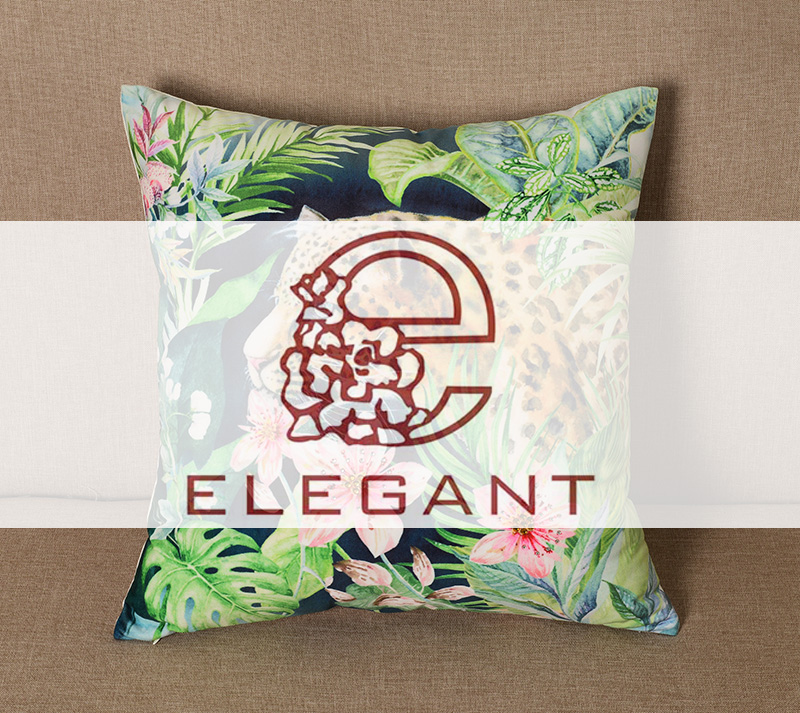 Green jungle animal digital printing series hot drill pillow