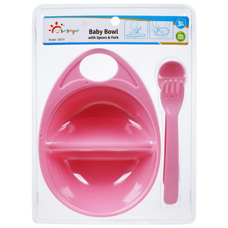 Baby bowl wiht spoon and fork
