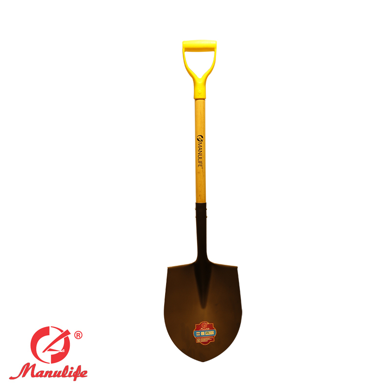 Short wood handle shovel