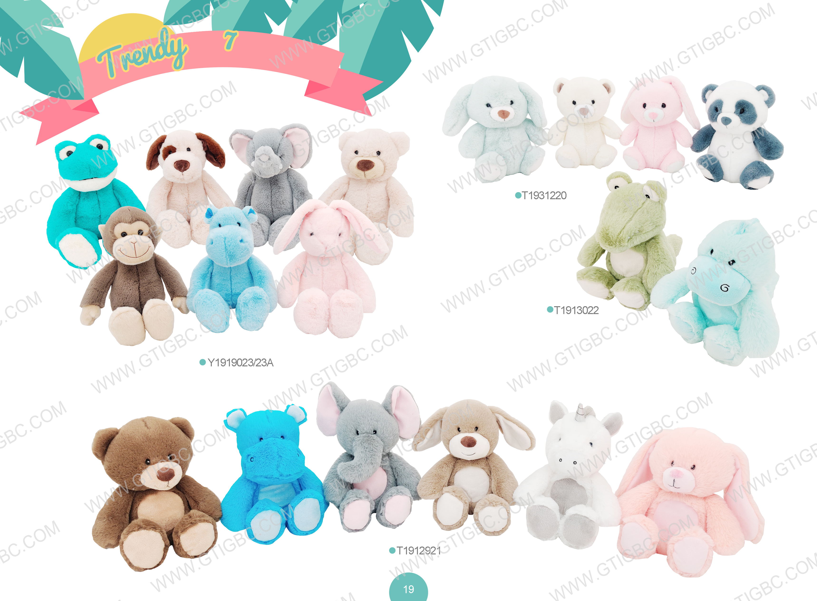 Frog Dog Elephant Bear Monkey Hippo Rabbit Crocodile Panda Unicorn Gtst Plush Toy