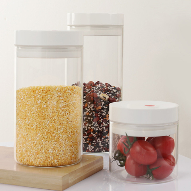 Straight glass vacuum food storage containers 0.8L