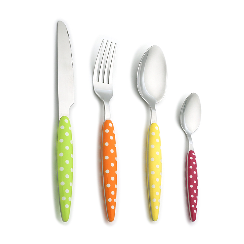 2 Tones Stainless Steel Cutlery Long Tang Flatware Set High Quality Silverware Set For Wedding Restaurant Hotel