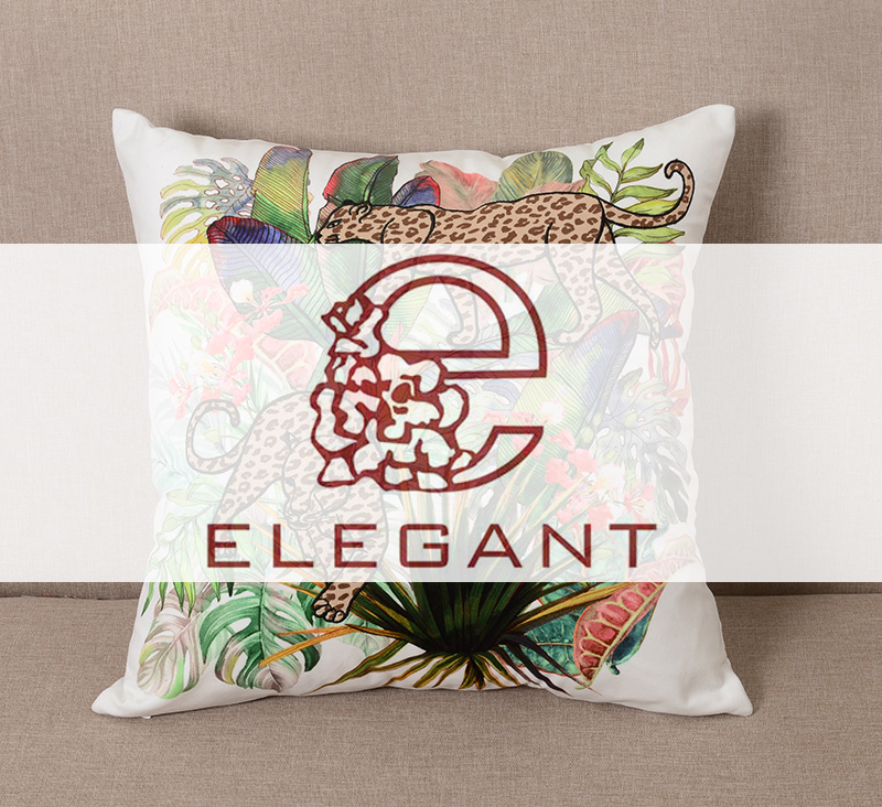 Tropical forest animal series digital printing applique throw pillow