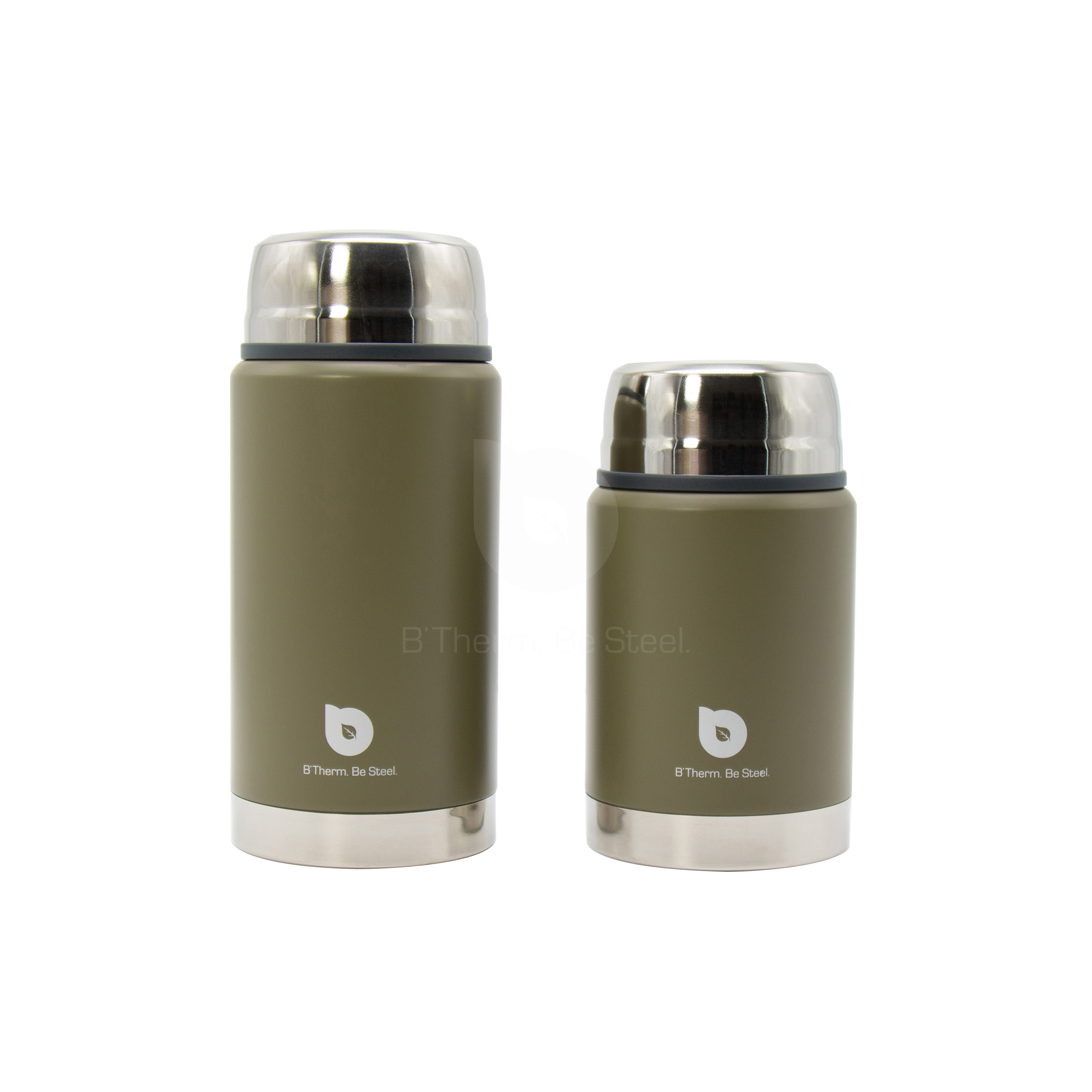 Stainless Steel Wide Mouth Food Jar Thermos Vacuum Food Flask Lunch Container 500-750 ml Olive