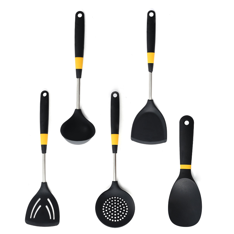 Stainless Steel Nylon Silicone Kitchen Tool Set Turner Ladle Skimmer