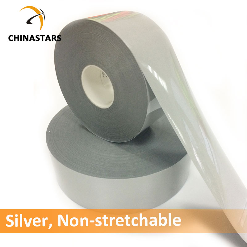 Silver iron on reflective heat transfer vinyl film tape for logo designs and letterings