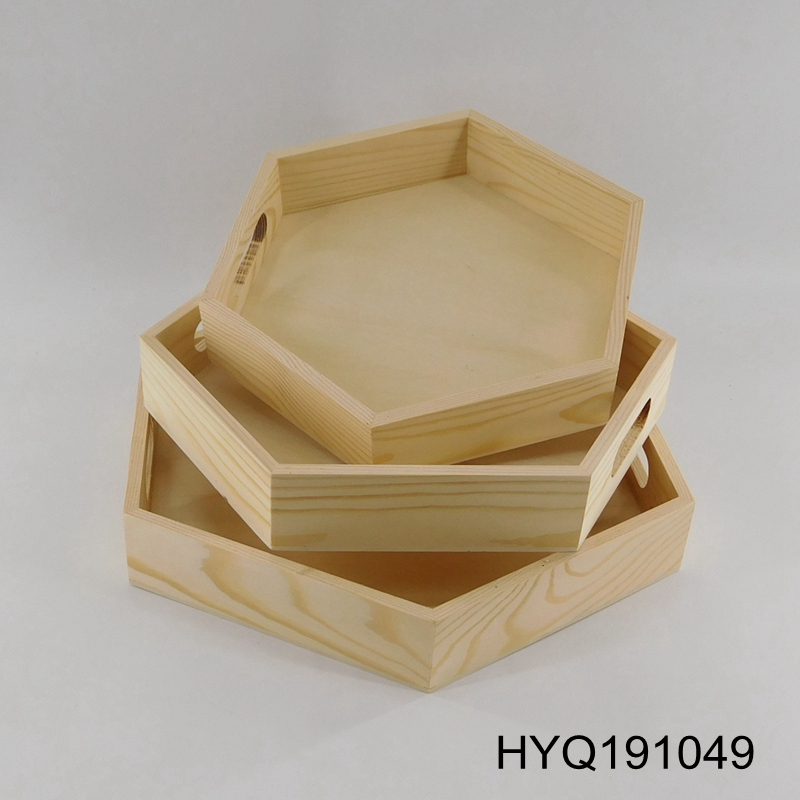 Wood serving tray