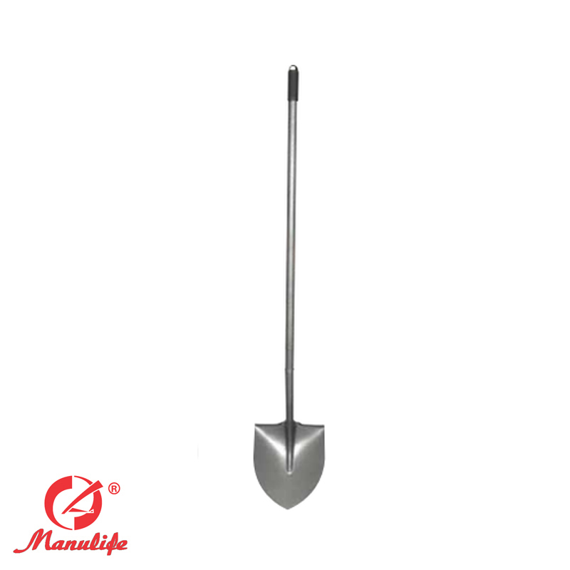 Long steel handle shovel