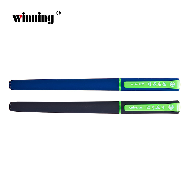 Gel ink pen with rubberized painting pen barrel and cap