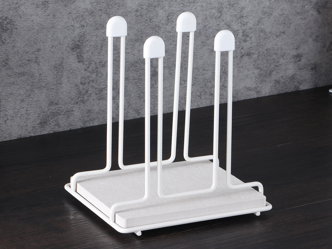 Metal / Iron Bottle Rack Cup Stand with Diatomite Tray