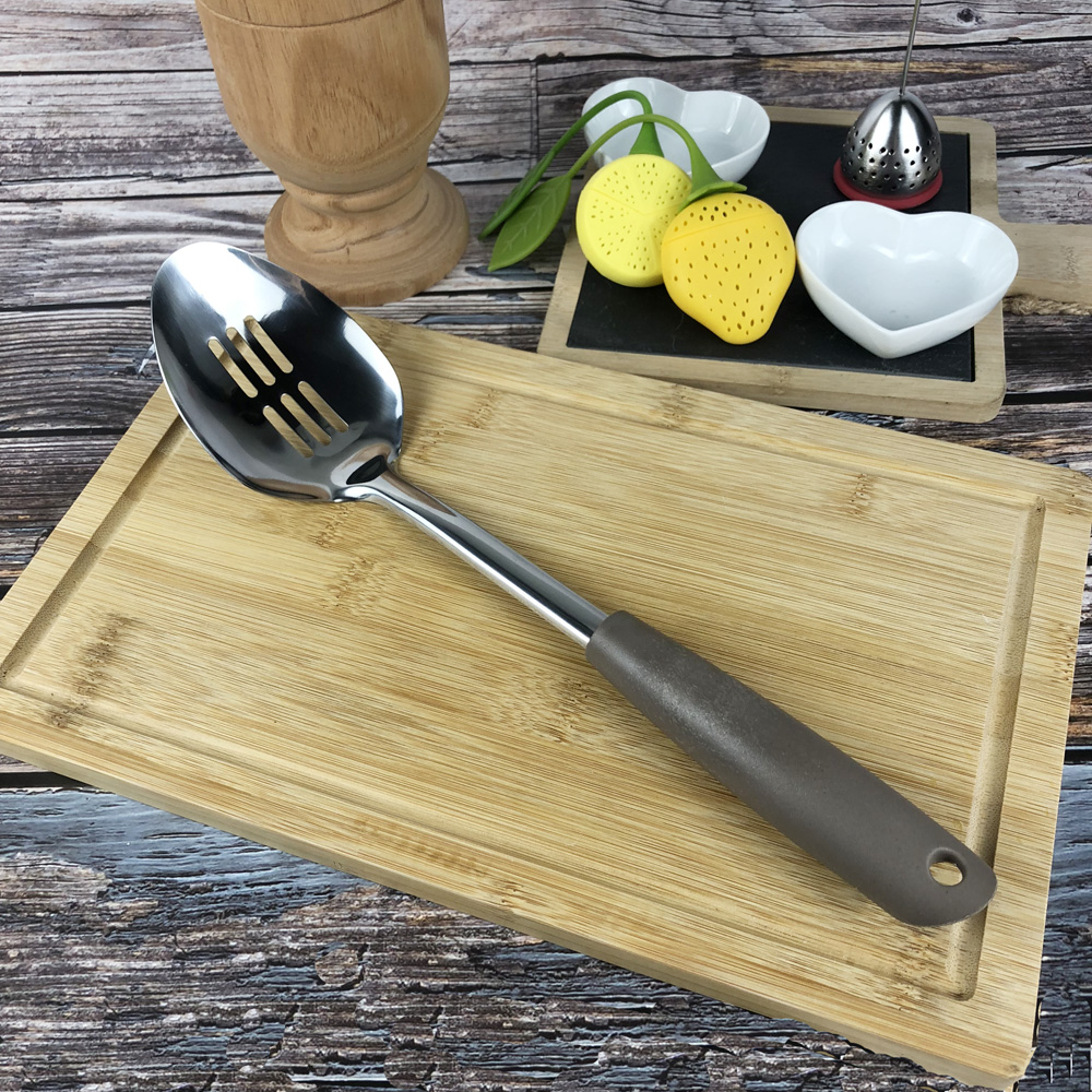 stainless steel slotted spoon kitchen utensil