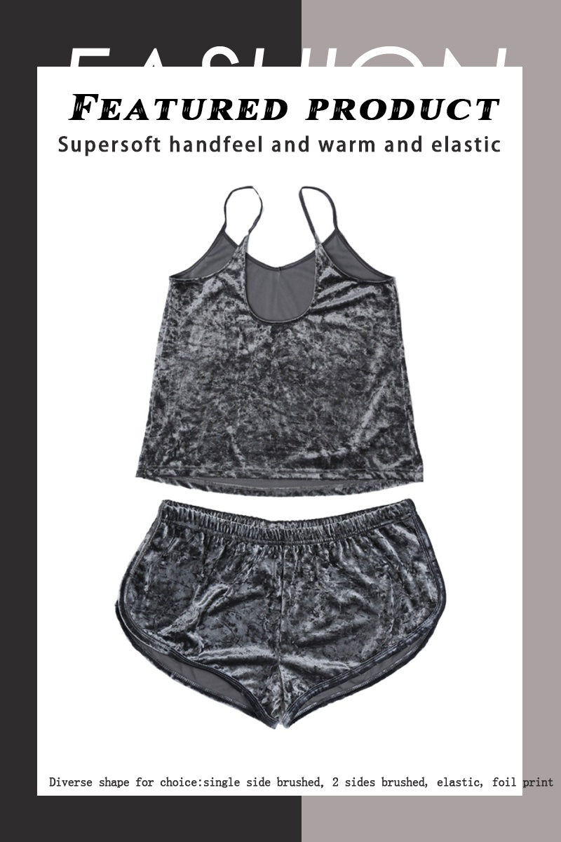 Ladies Diamond Fleece Cami Short Set