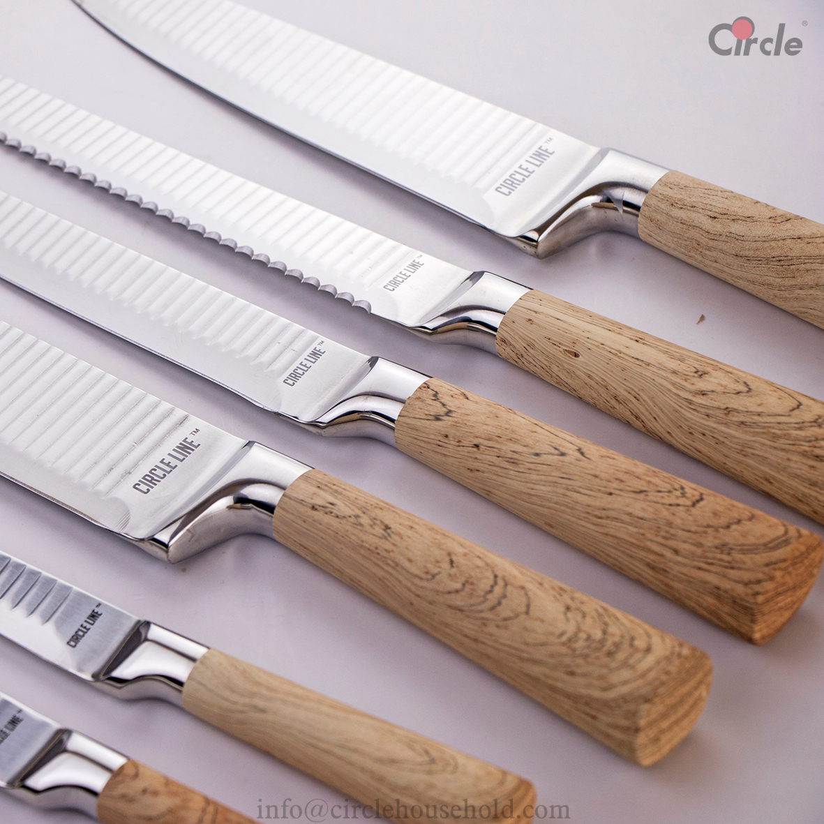 Kitchen Knife Series With Wood Like Handle