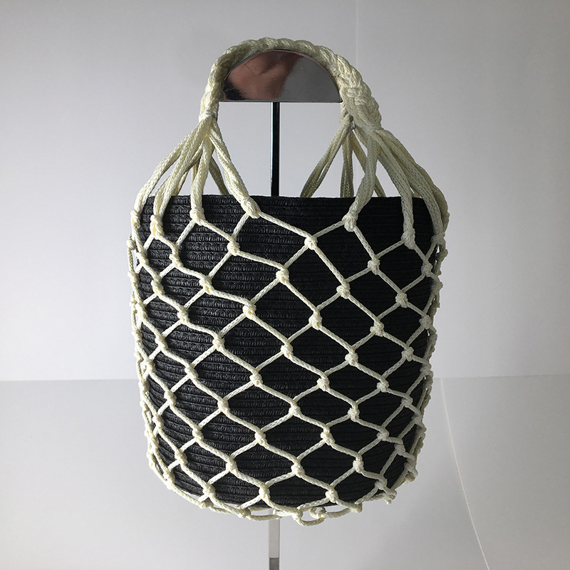 Ladies woven multi paper braid bag handbag