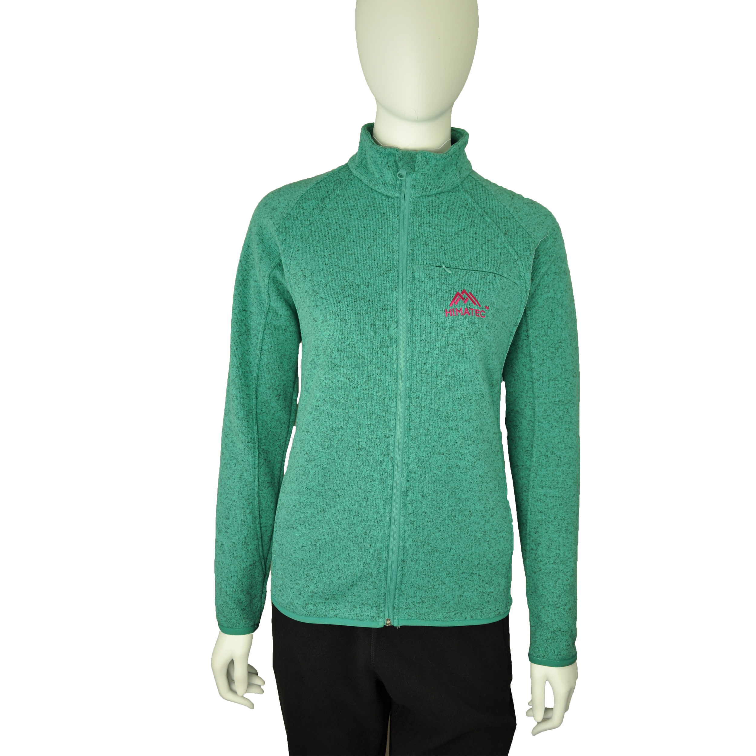Ladies' Thermal Windproof Yarn-Dyed Sweater-Knit Fleece Jacket