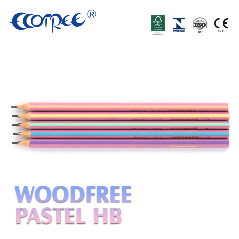 Striped Pastel Colors Plastic HB Pencil with Dipping End