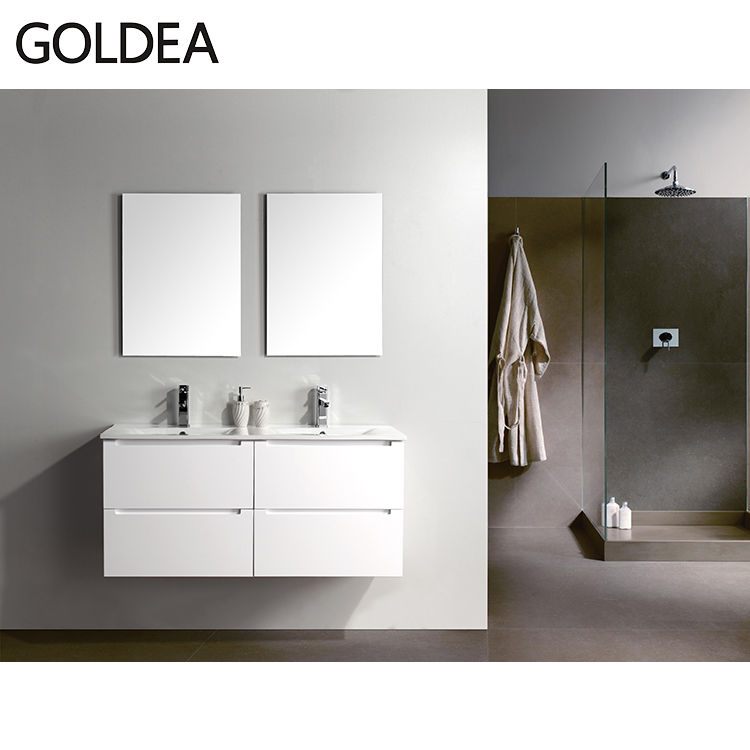 Wall hanger bathroom cabinet with white painting surface