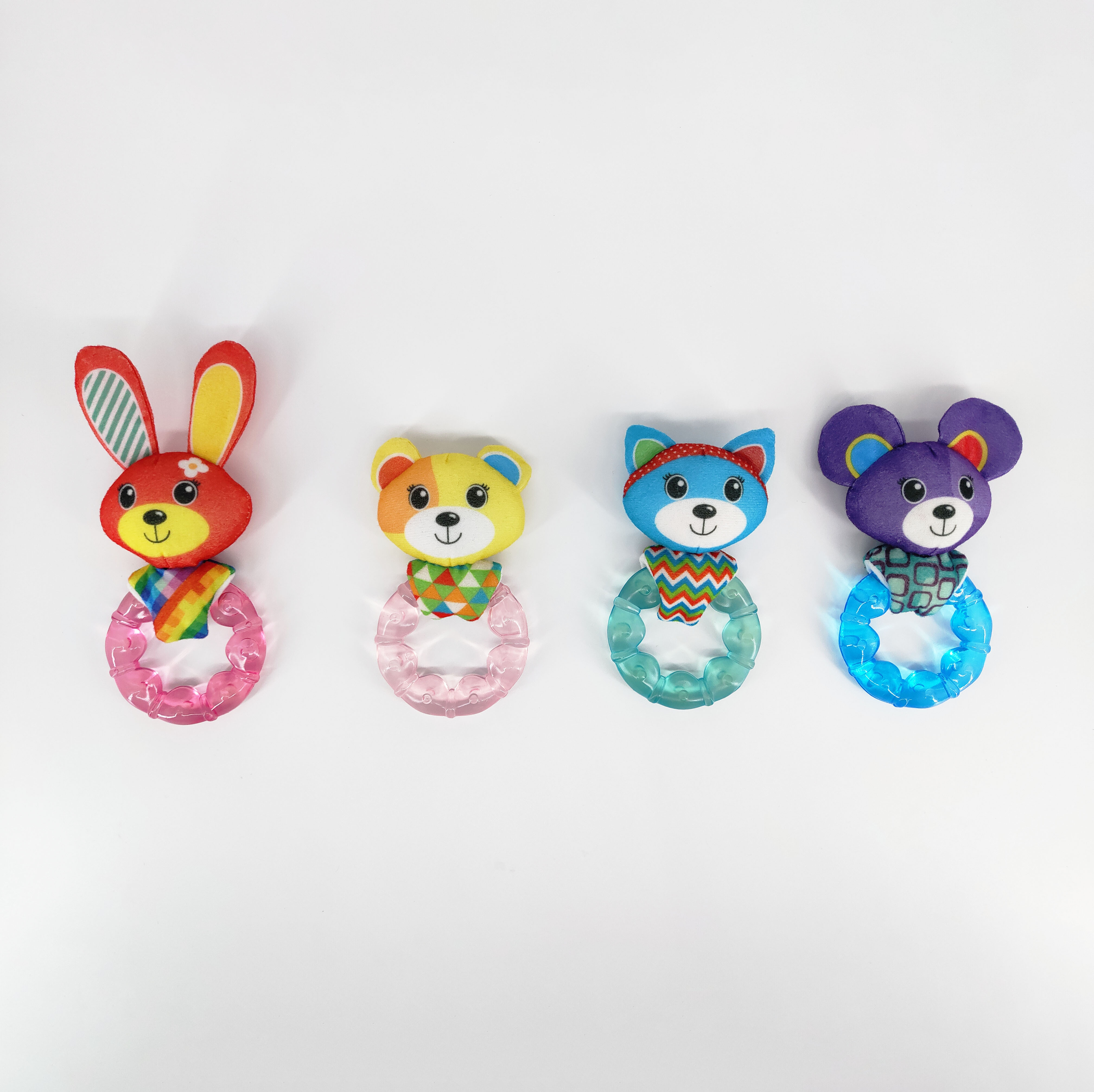 Rattle with silicone water teether