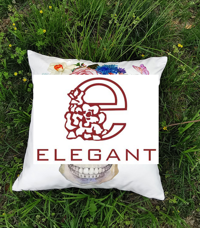 Skull digital printing embroidery throw pillow