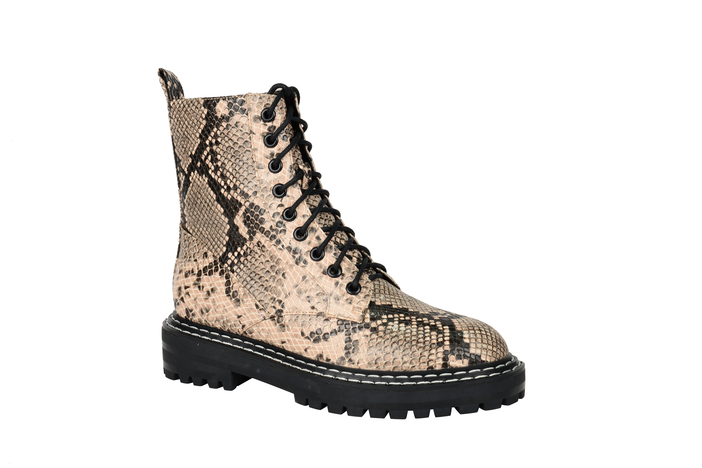 Women fashion low heels ankle boots in SNAKE PU BS1988042-06Y