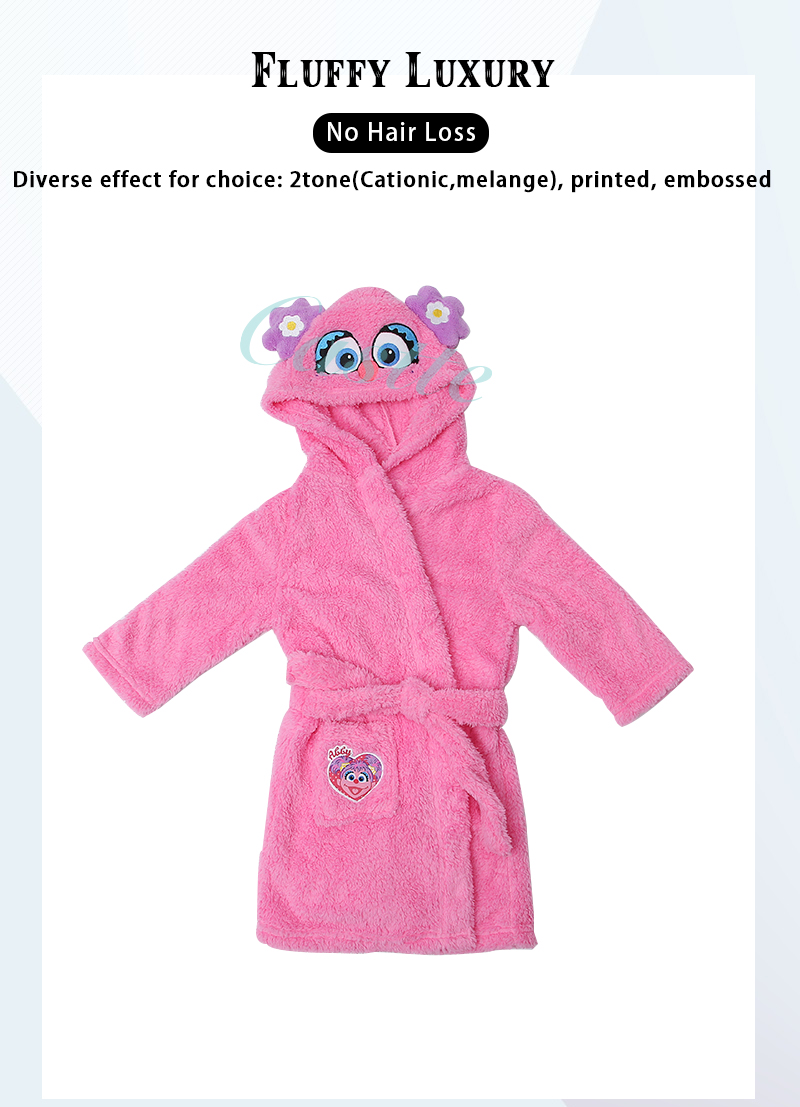 Kids Fluffy Fleece Hoodie Robe