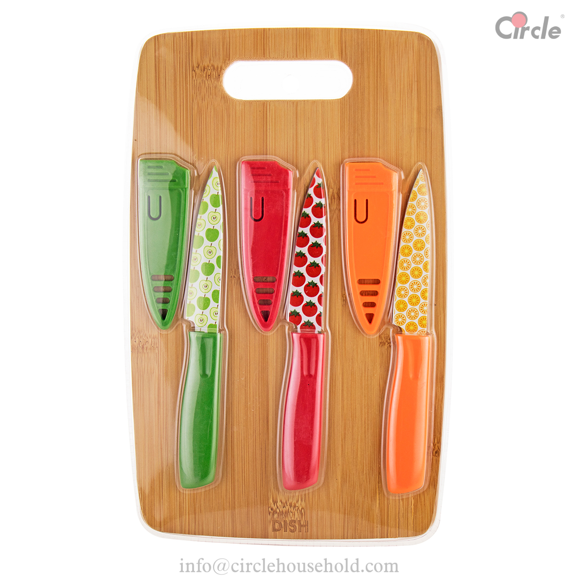 3 Pcs Fruit Knife With Cutting Board Set