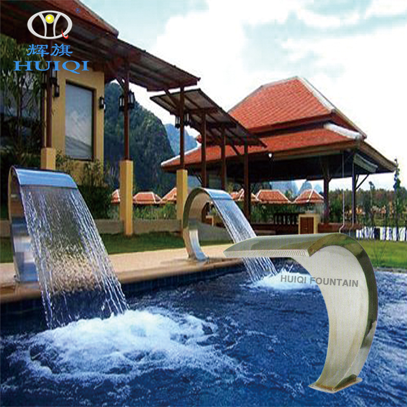 Huiqi curved waterfall waterscape wall swimming pool hot spring poolside water jet bath fountain waterscape spa garden running water waterfall