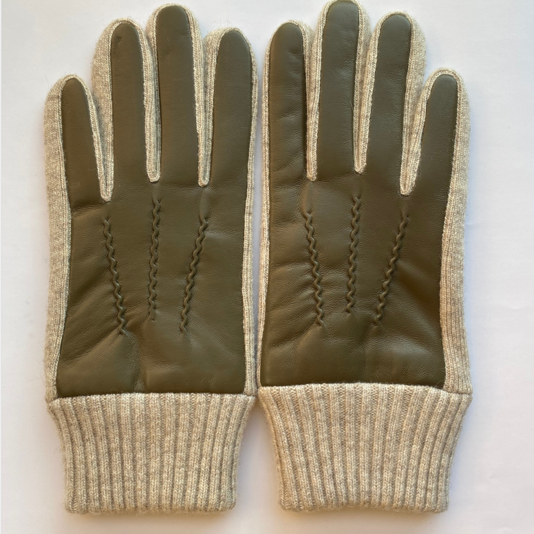 A009 Mens green color driving leather gloves factory