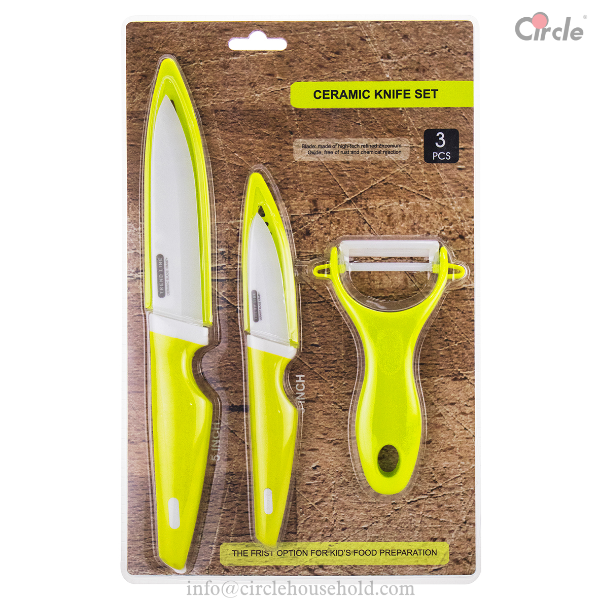 3 Pcs Ceramic Knife Set