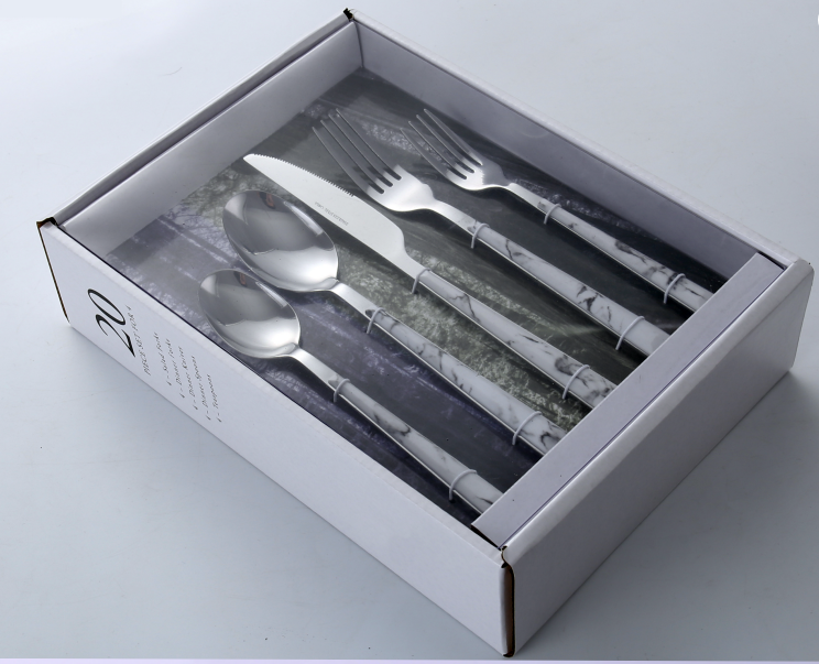 Stainless Steel Cutlery Long Tang Flatware Set in Display BoxFor Wedding Restaurant Hotel