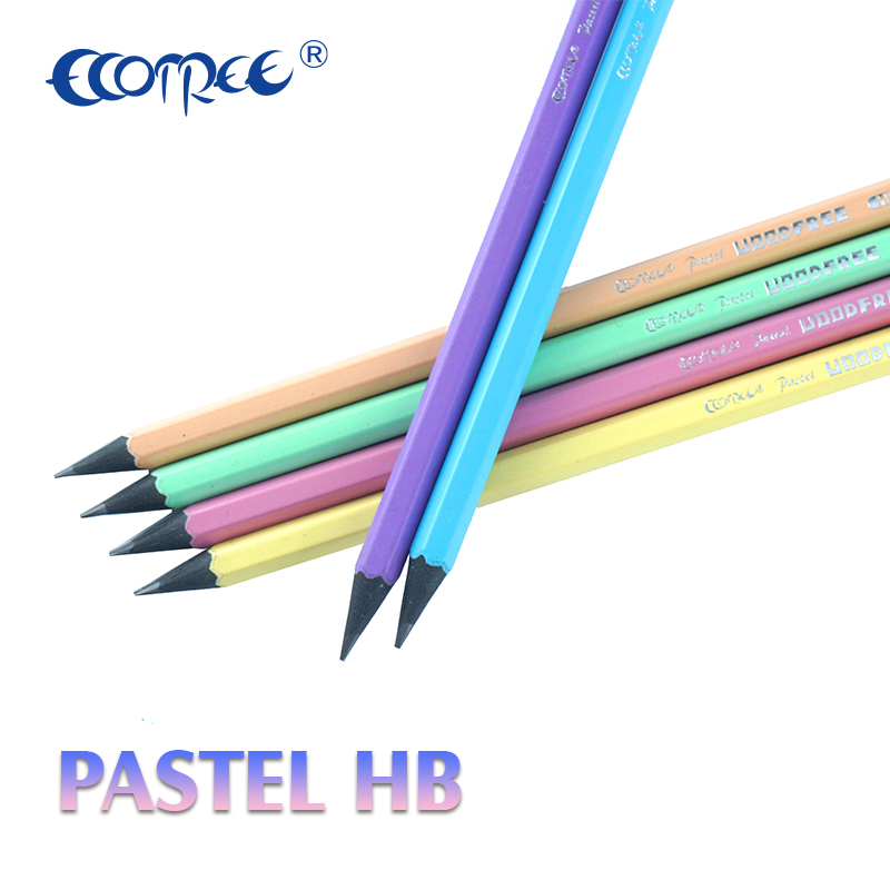 HB wooden graphite pencils, pastel color painting