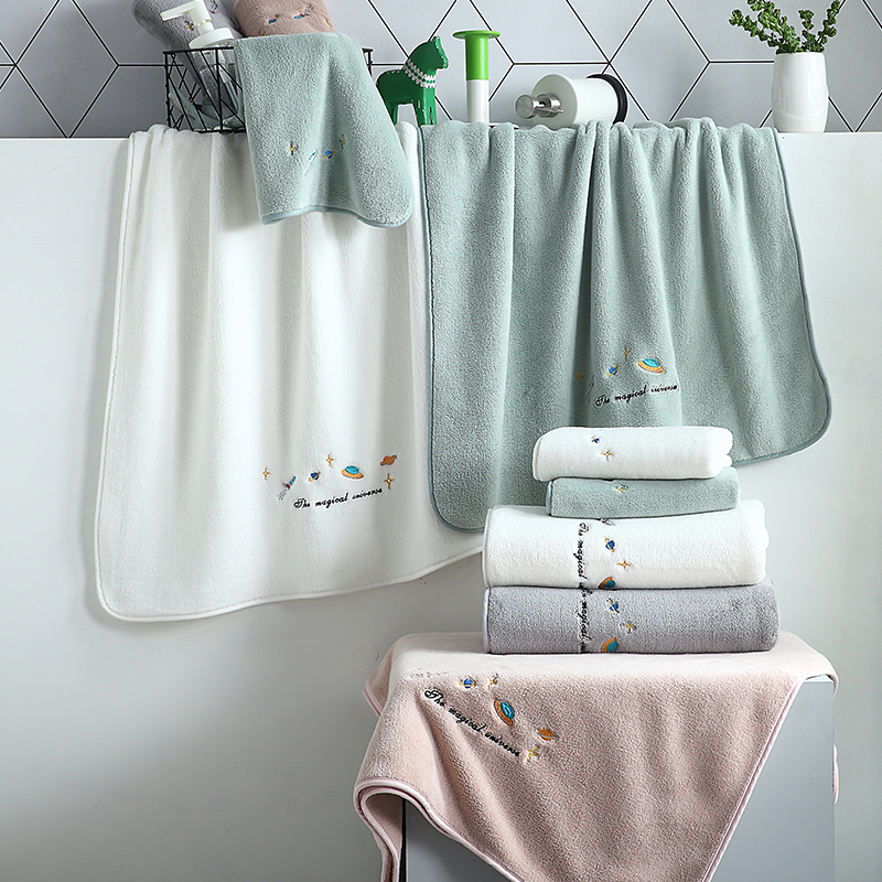 Custom Embroidery Towels Gift 100% Poly Multiple Solid Color Bath Hand Face Towel