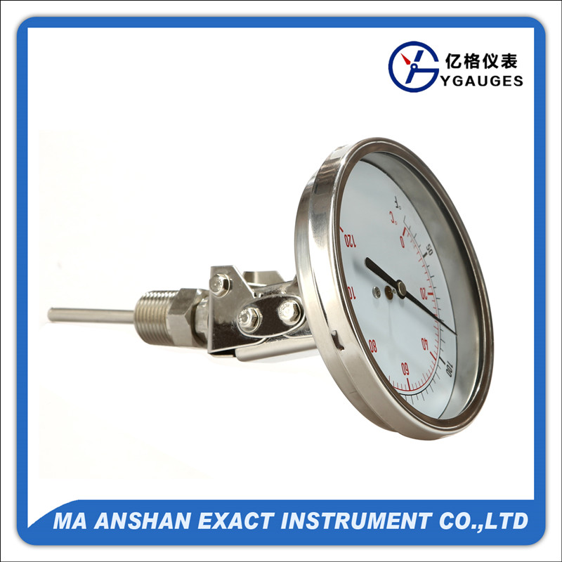 industrial bimetal thermometer-temperature gauge-angle type