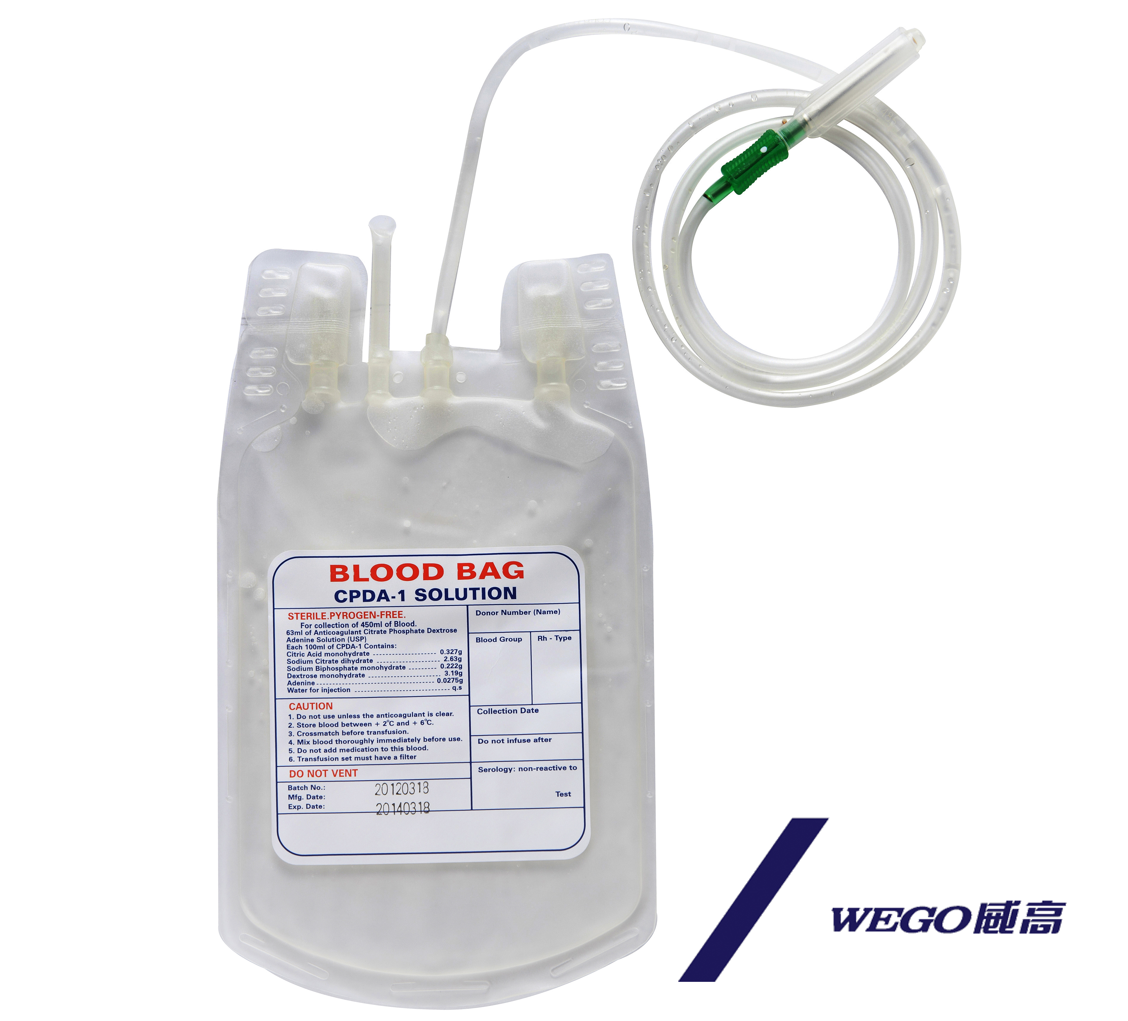 Sterile Plastic Blood Bag For Single Use