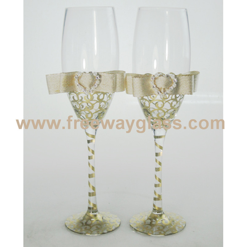 Champagne Flute Glass with Bow-knot