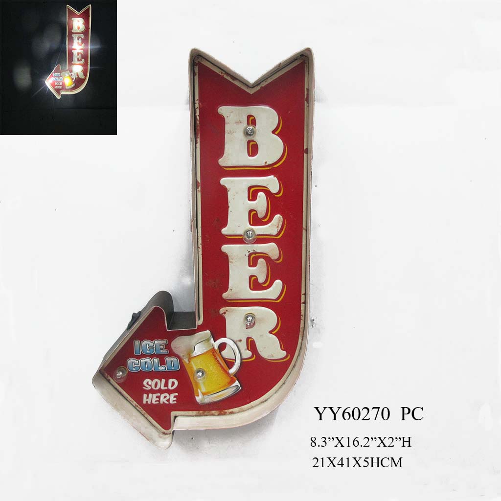 Metal wall LED sign