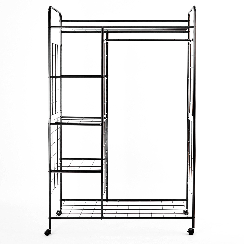 Xnjiayi Hanging Rod Garment Rolling Closet Organizer Rack