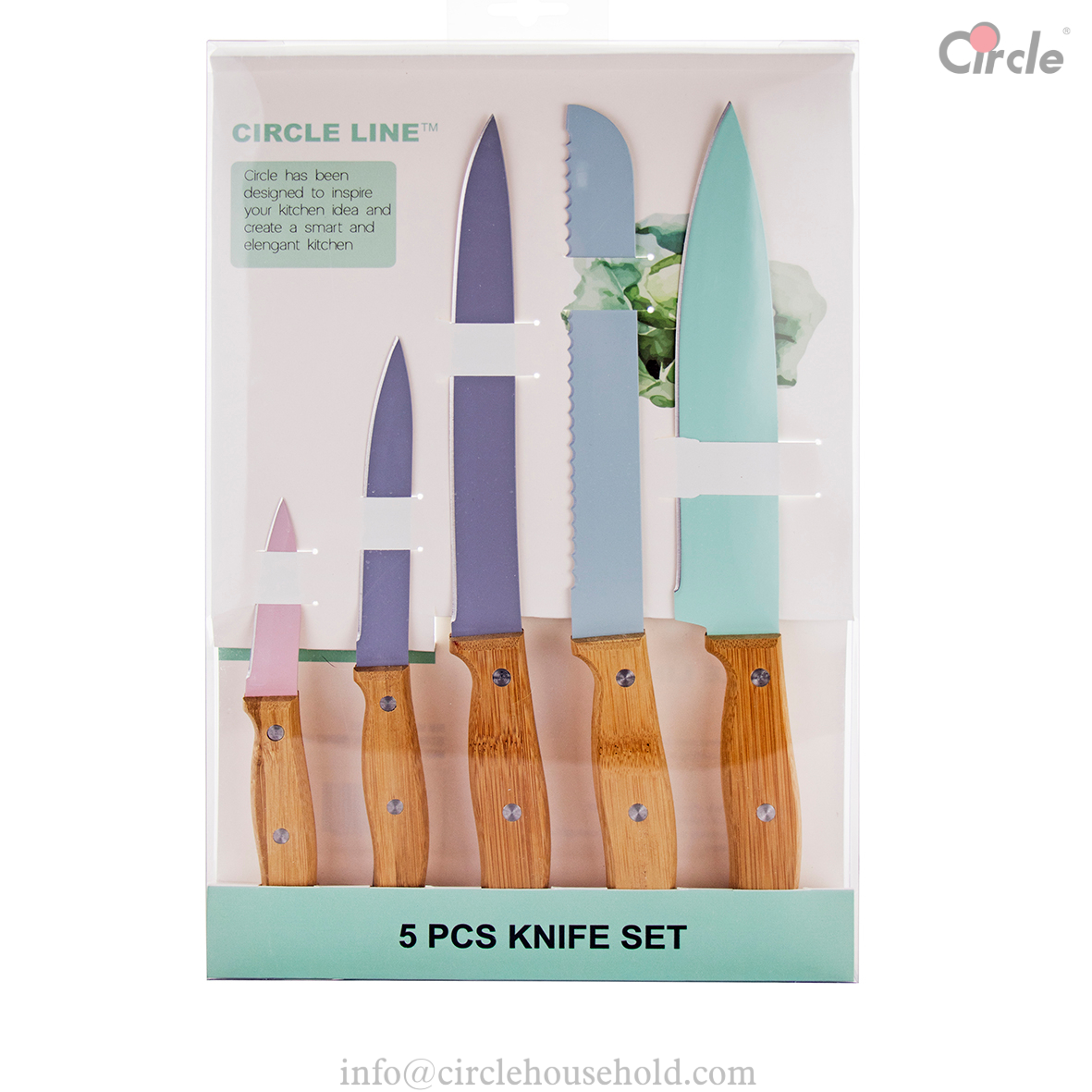 5 Pcs Kitchn Knife Set Morandi Color