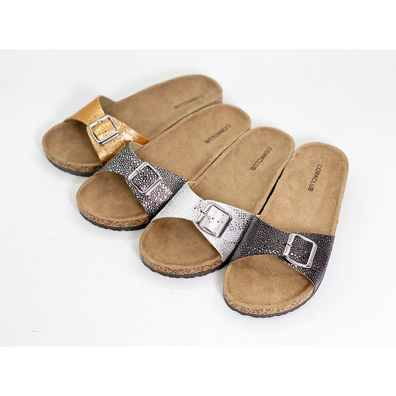 Soft Single buckles Classic Women's Flat Cork Sandals