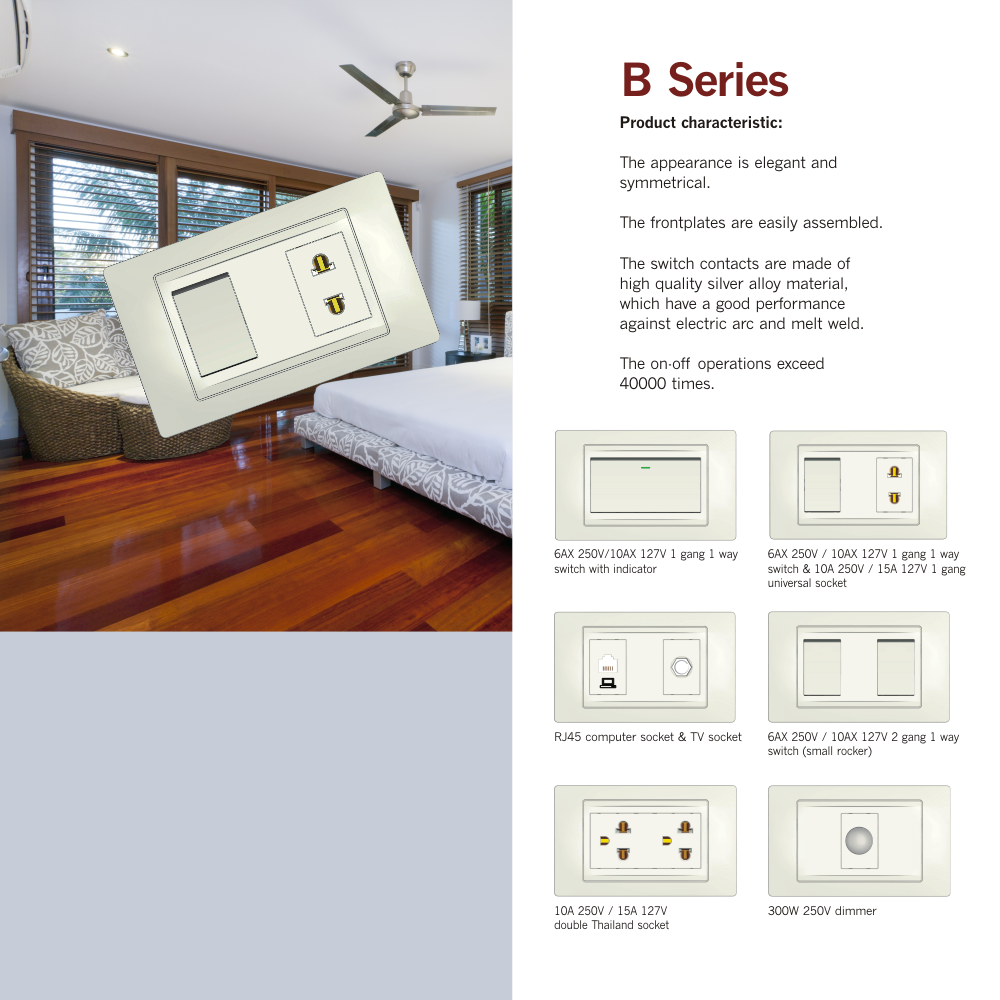 B series American switch and socket
