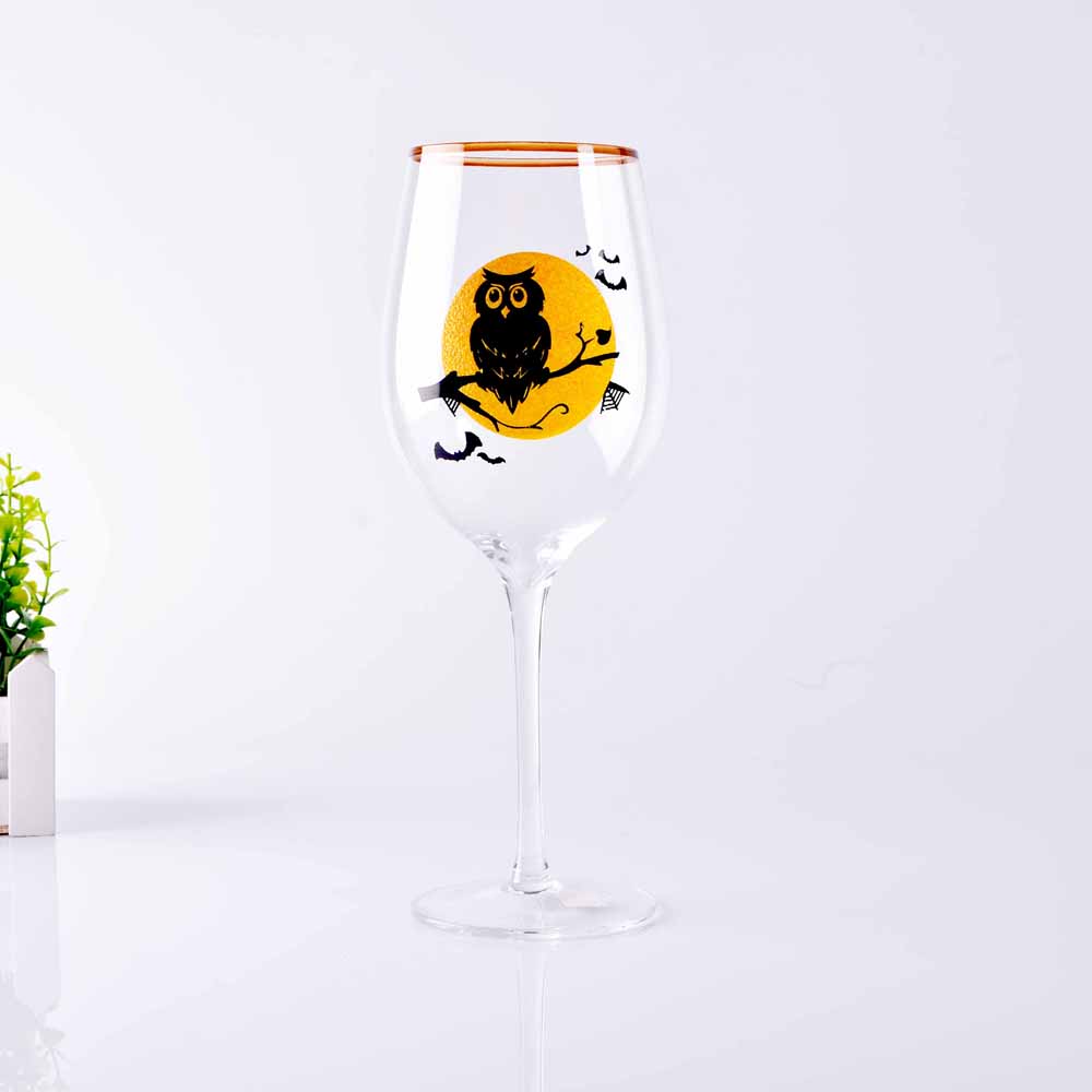 Special owl Halloween red wine glasses, goblets, white wine glasses