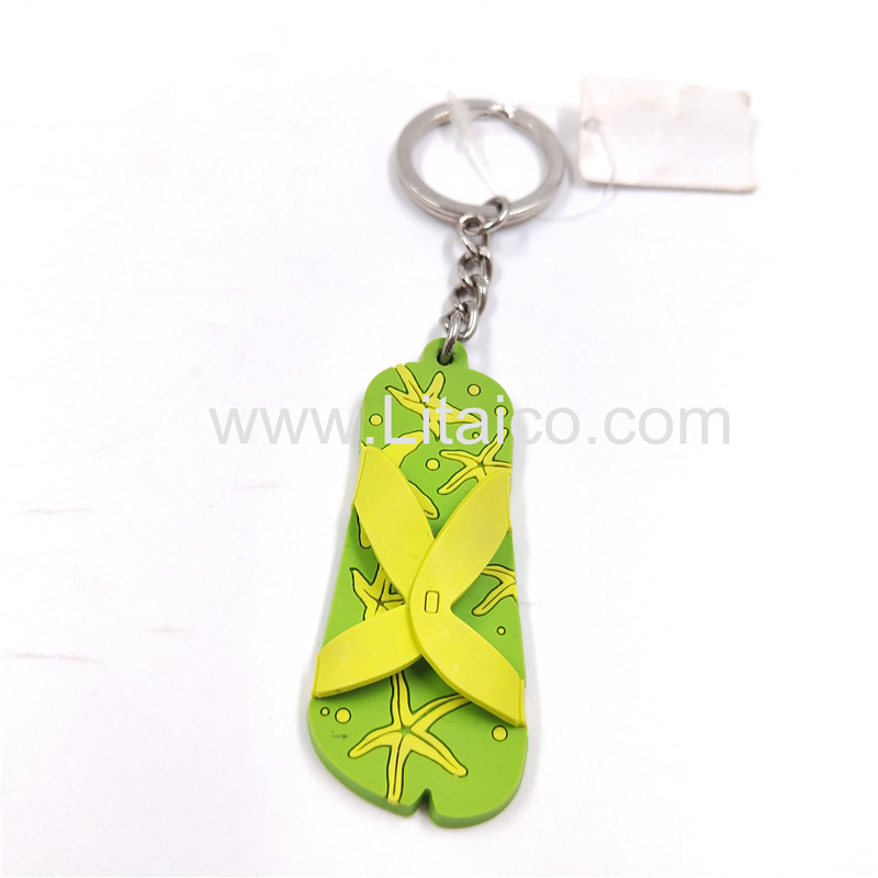 Personalized slippers PVC Keychain