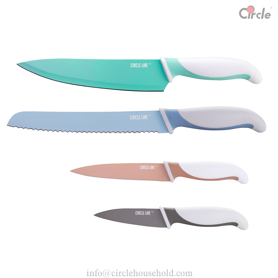 4 Pcs Kitchn Knife Set Morandi Color