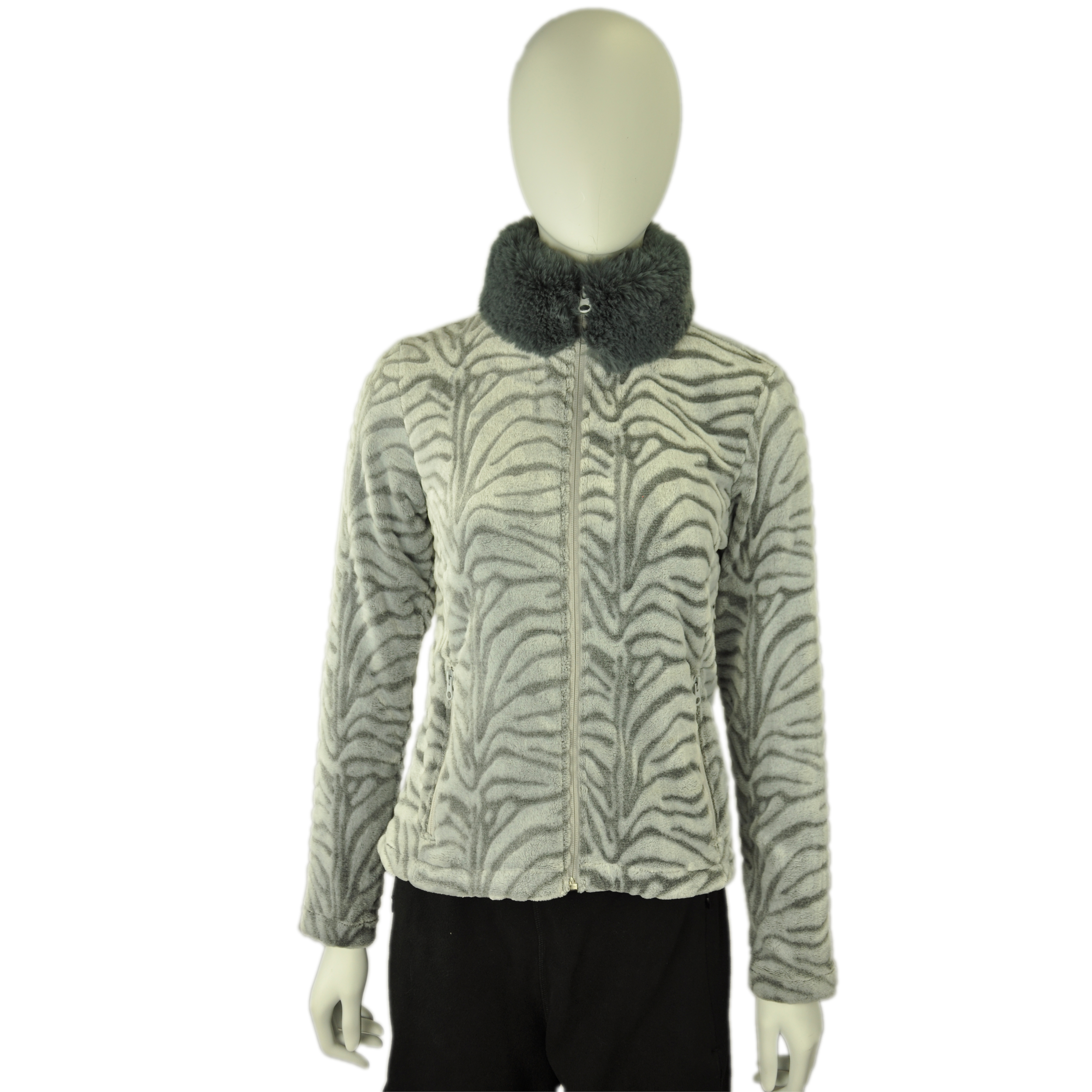 Ladies' Zebra-Stripe Plush Jacket