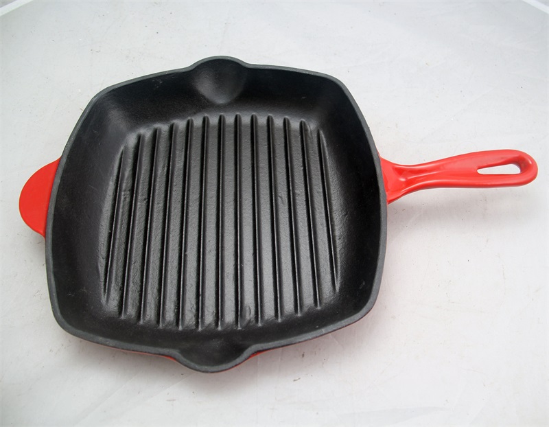 Cast iron griddle, enamel