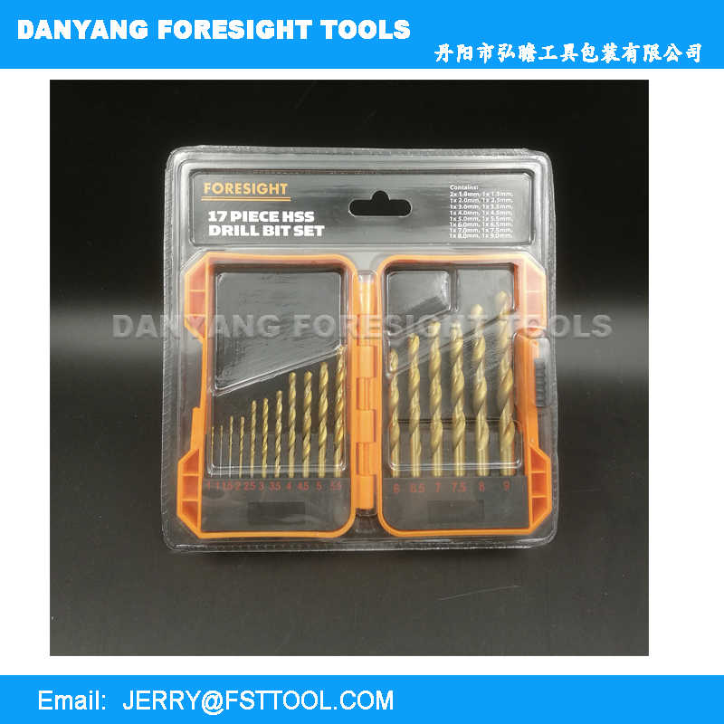 17pcs HSS twist drills and masonry set