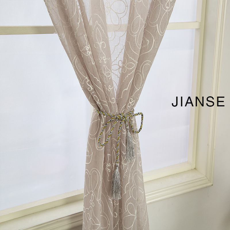 CURTAIN E8271Luxury Dolly Sheer Embroidery Window Curtain