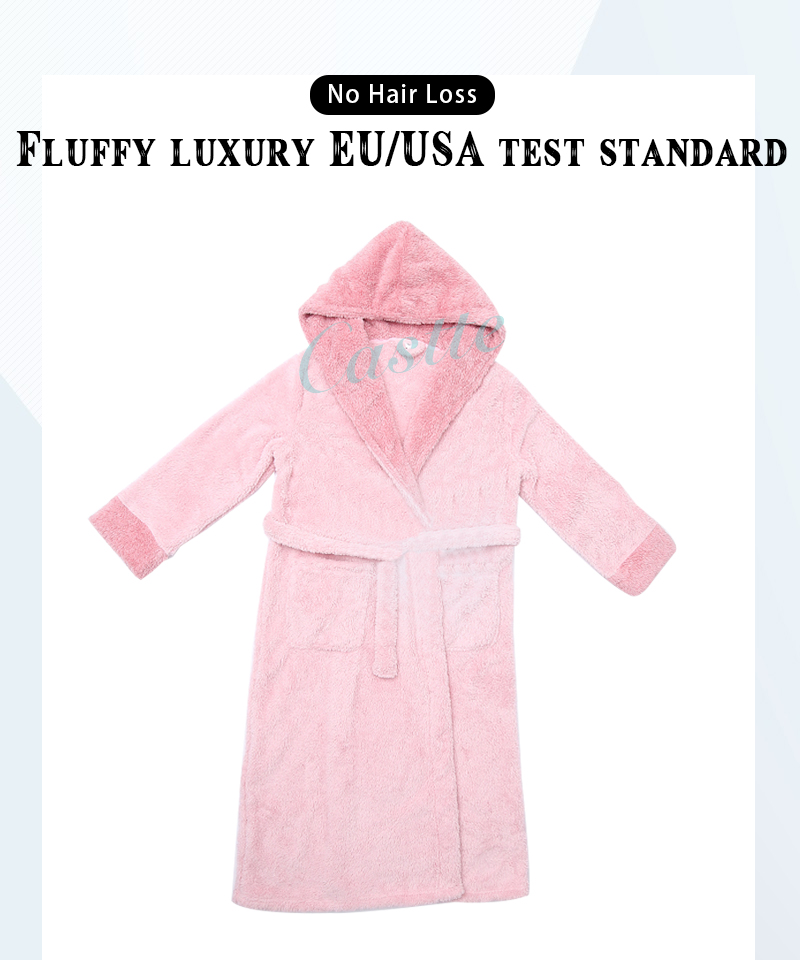Ladies Fluffy Fleece Hooded Robe