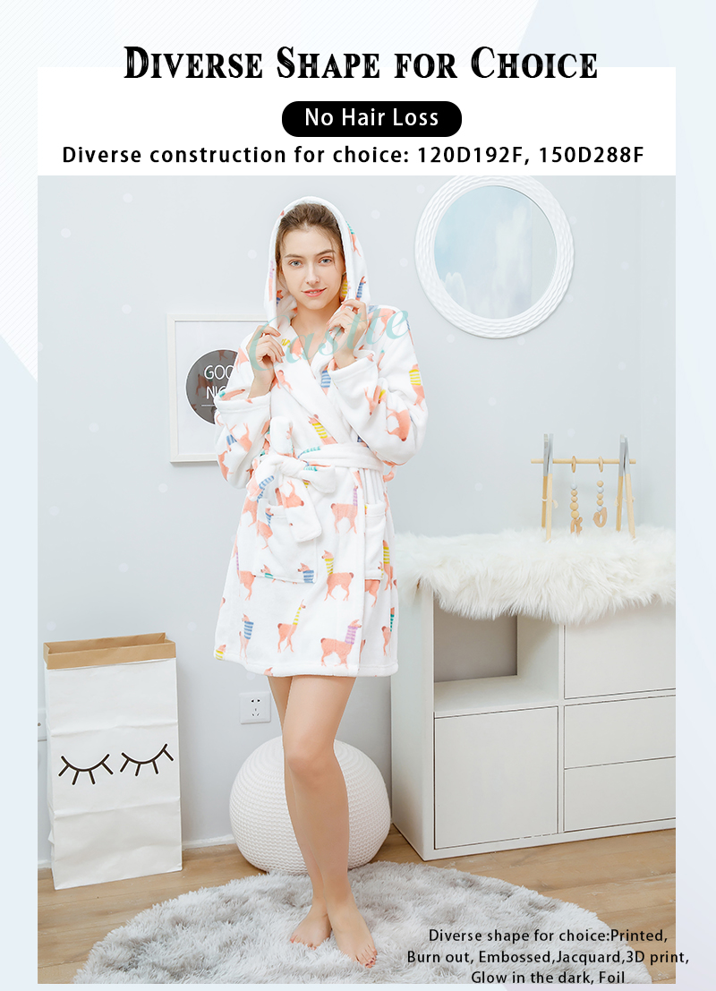 Ladies AOP Flannel Hoody Robe