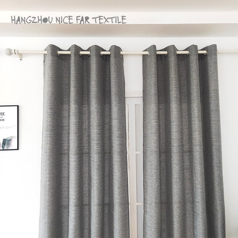 00000DF180227L IRENE stripe voile fabric yarn dyed jacquard screen printing cutting recycle voilage ready made linen curtain